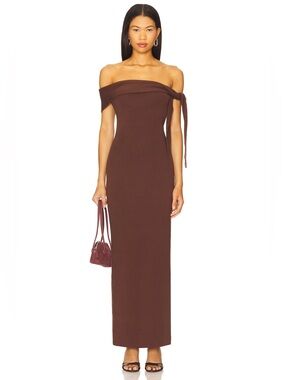 SNDYS Jaymes Maxi Dress in Chocolate NEW Size Small Revolve Designer